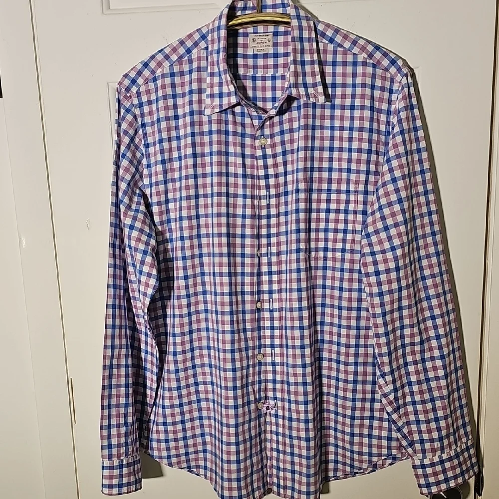 Men's Blue and Purple Checkered‎ Shirt. By J.CREW. SIZE LARGE